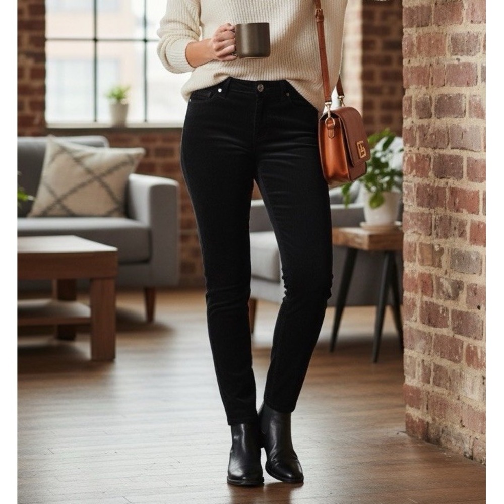 Buffalo David Bitton Corduroy Jeans Womens 10/30 Supreme Mid Rise Skinny Black